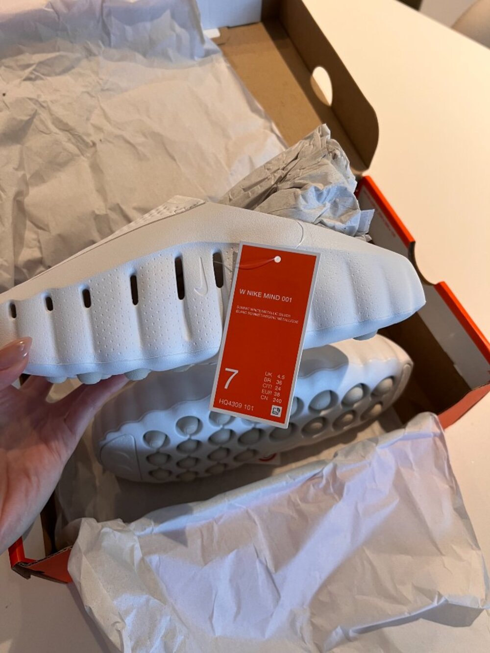 Nike Mind 001 Slides Size 7 Summit White